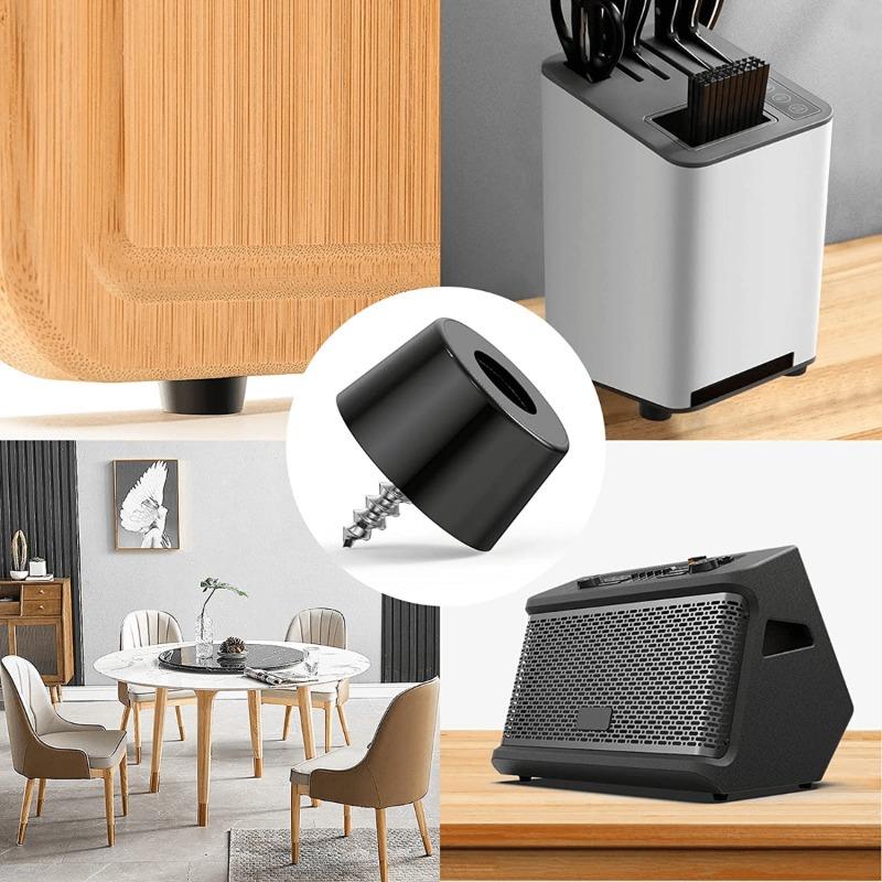 1pcs Black Cone Rubber Foot Pads, Non-Slip Soft Rubber Feet Bumpers Kit With Screws