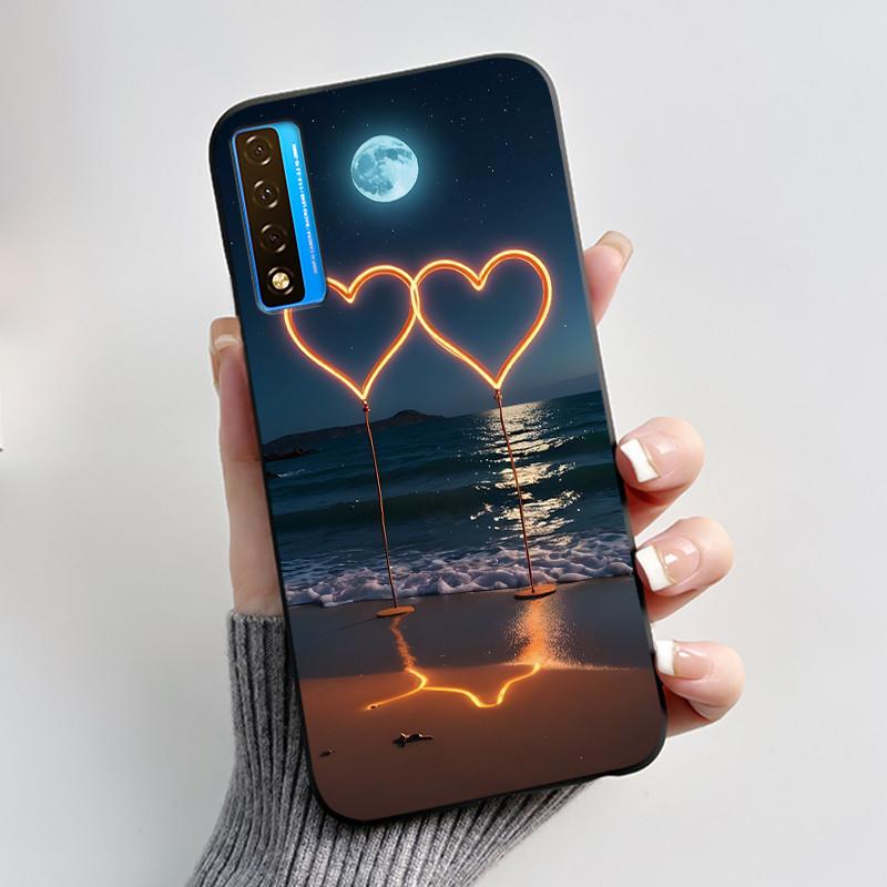 Case For TCL 20S 20L 20L+ 20 Pro 5G Luxury Cute Love Rabbit Funny Black Soft Silicone Phone Case For TCL20 20Pro 5G Back Cover