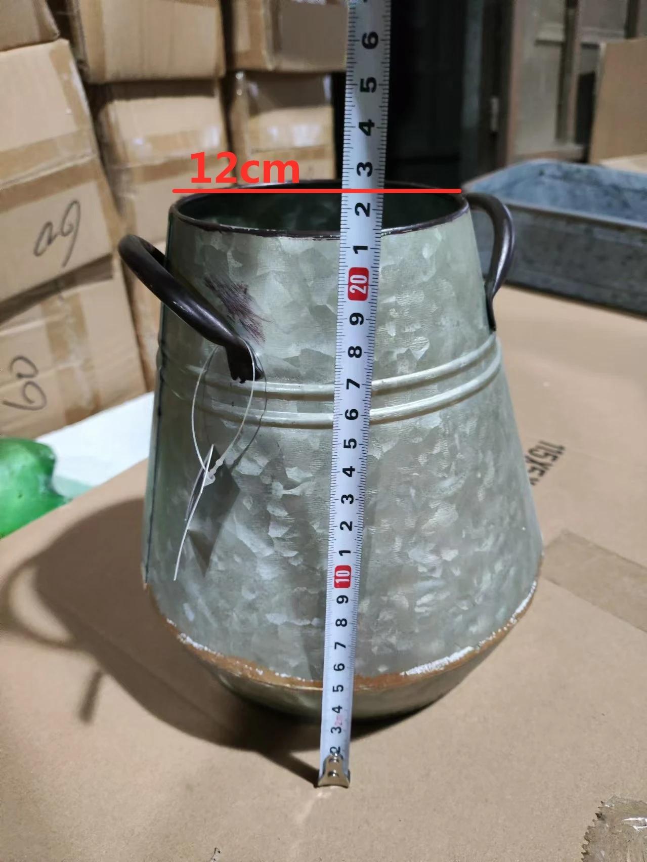 

Ретро и Винтажное Железное Ведро для Уличного Двора Сада Балкона Декор Растений Двойные Ручки Горшки для Цветов Фото Реквизит