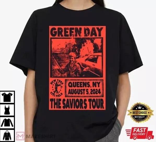 Green Day Aug 5 2024 Citi Field Queens Ny T-Shirt, Concert Merch Tee For Fans Unisex T-Shirt S