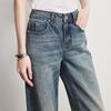 ChuYu Women's Light Blue Faded Wide-Leg Jeans