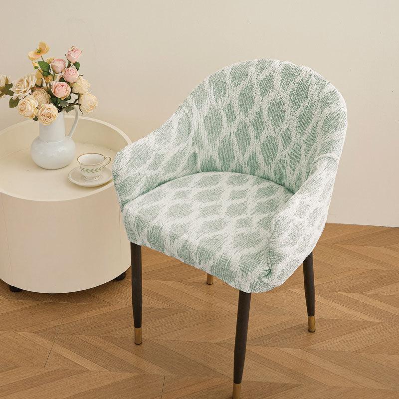 Semi-circular Elastic Office Dining Chair Cover Modern Simple Dustproof Non-slip Office Dining Chair Seat Cover