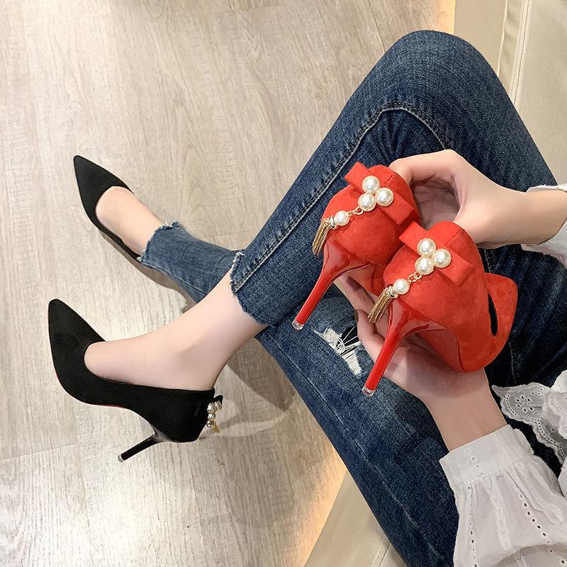 Ladies Pumps Sexy Stilito Super High Heel Women's Shoes Pointed Toe Young Casual Korean Style 39 Popular Chic Point Spring Shoe