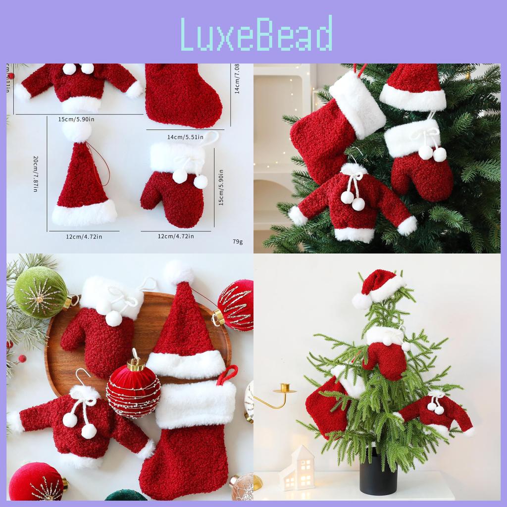 Festive Christmas Socks And Accessories Set With Warm Plush Material For Celebrations