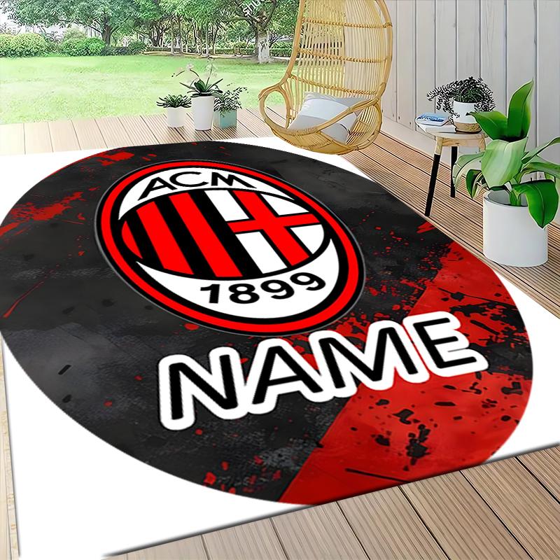 Custom Name AC Milan Fan Gear Carpet Rug Customizable Soft Washable Anti-Slip Home Living Room Sofa Mats Personalized Rug. 0909204