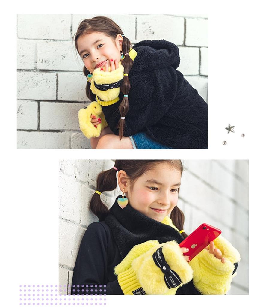 Kids Gloves Mittens Girls Junior Ribbon Lavender Ages 13 and Up [Arisana] 01.
