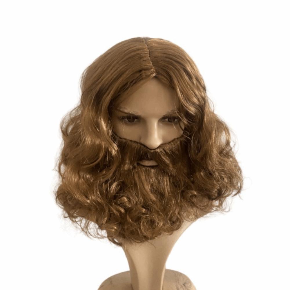 2pcs Realistic Curly Hair and Thick Long Beard Fluffy Wizard Cosplay Set Family Photos