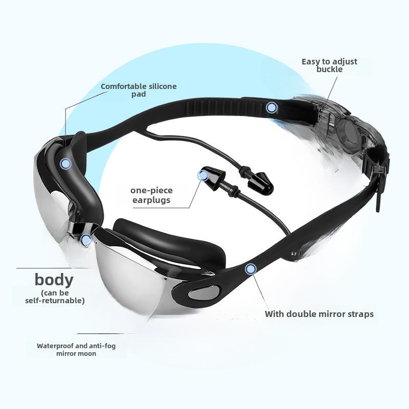 Antibeschlag-Schwimmbrille für Myopie-Rennen aus Silikon für Erwachsene