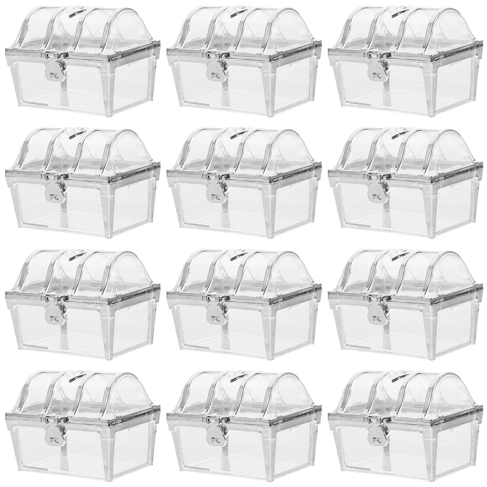 

12Pcs Exquisite Wedding Candy Box Treasure Chest Design Large Capacity Portable Favor Packaging for Parties Bridal Shower 8.00X6.50X6.00cm