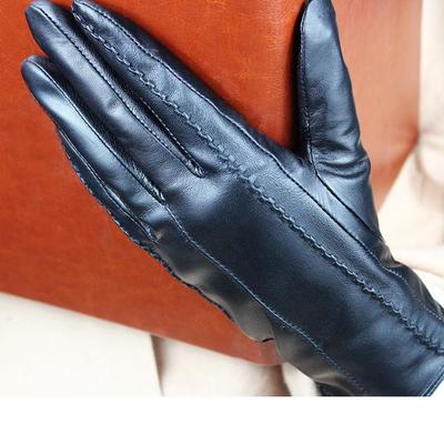 Women's Winter Fashion Sheepskin Leather Touchscreen Gloves - Plush, Thick, and Warm
