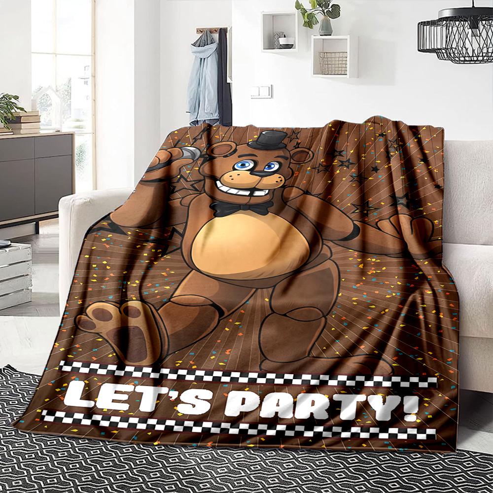 1Pc Fnaf Freddy'S Horror Theme Blanket For Couch Bed Plush Cozy Fuzzy Blanket Super Soft Warm Blankets For Fall And Winter 0918217