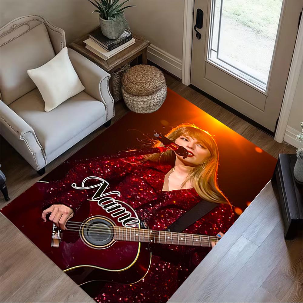 Musician Live Concert. Customize Your Name Area Rug Perfect for Bedrooms Study room Living Rooms Entryway Antislip Carpet Office home decor