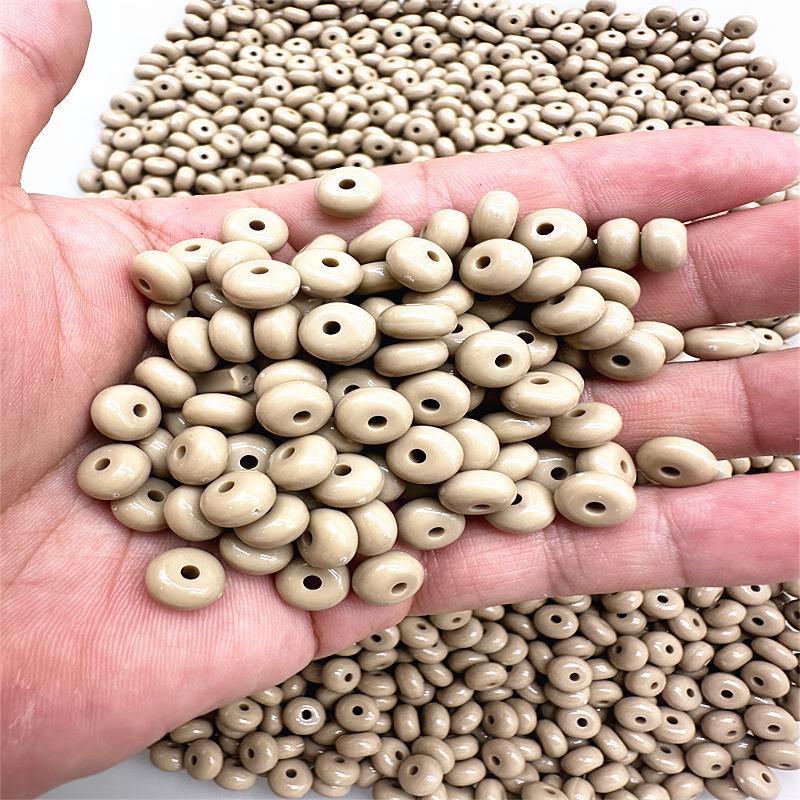50pcs 8mm Acrylic Colored Flat Round Abacus Beads DIY Handmade Beads Accessories Spacer Beads Material Jewelry Accessories