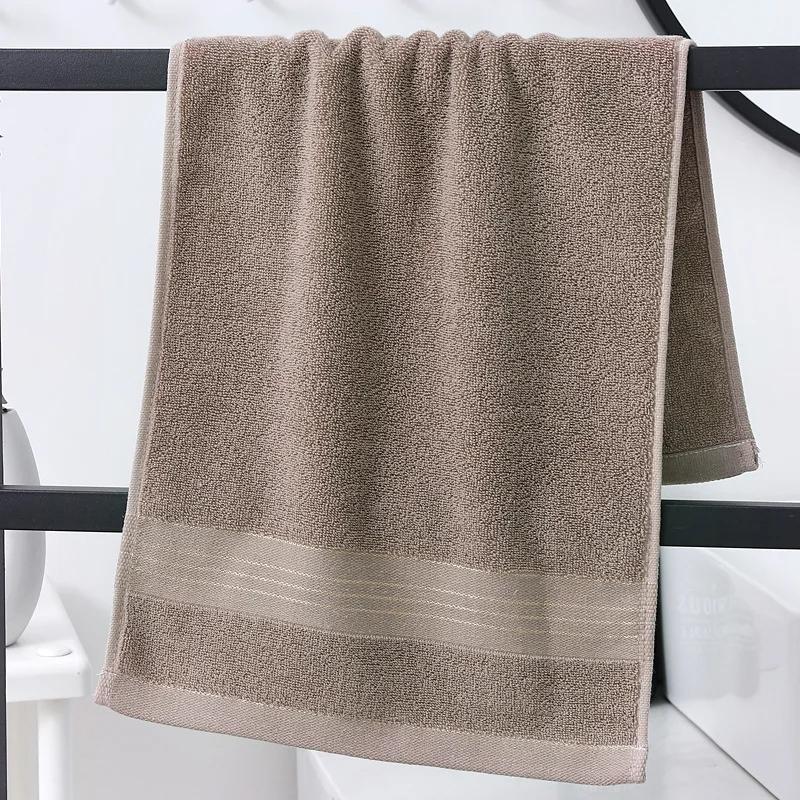 

Full cotton household towel, strong absorbent soft skin, suitable for family travel hotel accommodation men and women 34x74cm темно-коричневого кольору