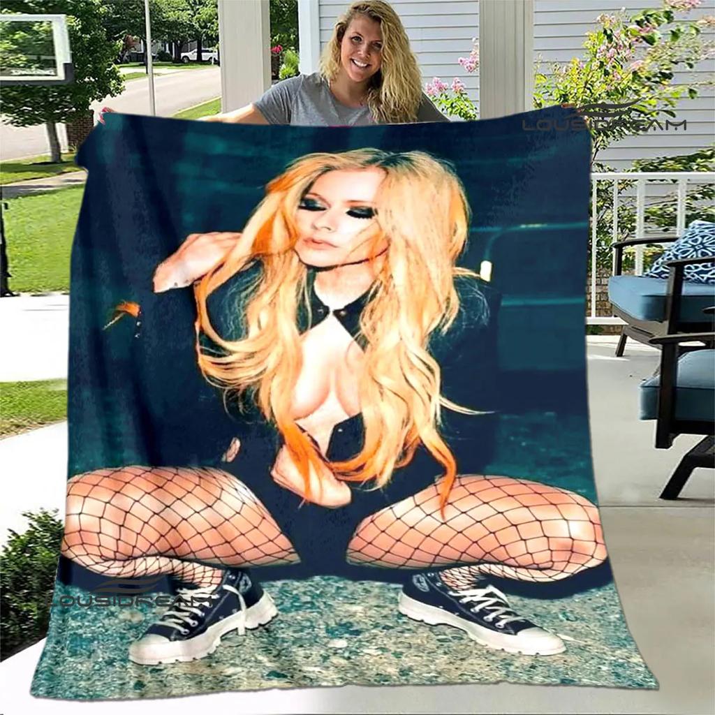 Singer AVRIL LAVIGNE Printed blanket Flannel Warm blankets Soft and comfortable blanket bed linings cubre cama Birthday Gift