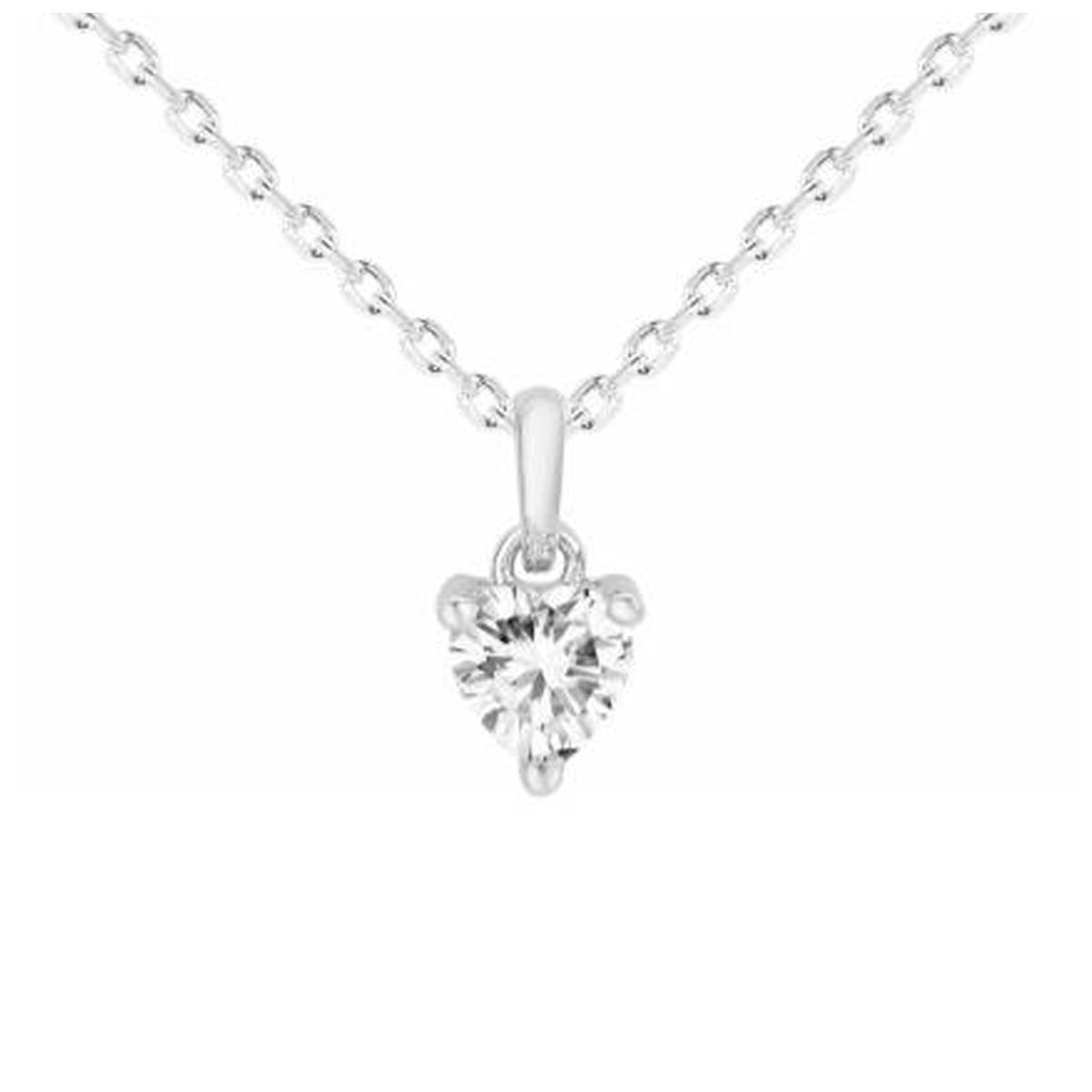 

Les Trésors De Lily [D4627] - Серебряное колье Сердце серебристо-белое - 42 см 8 мм