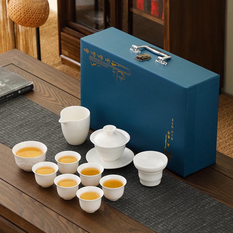Mutton Fat Jade Porcelain Kung Fu Tea Set