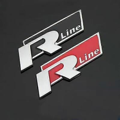 2 Pezzi Portabagagli Auto Metallo Rline R-LINE Emblema Badge Adesivo