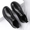 Fashion Big Size Spring New Men's Business Casual Leather Shoes High Quality Soft Soled Shoes for Man Fashion Black Lace Loafers Male