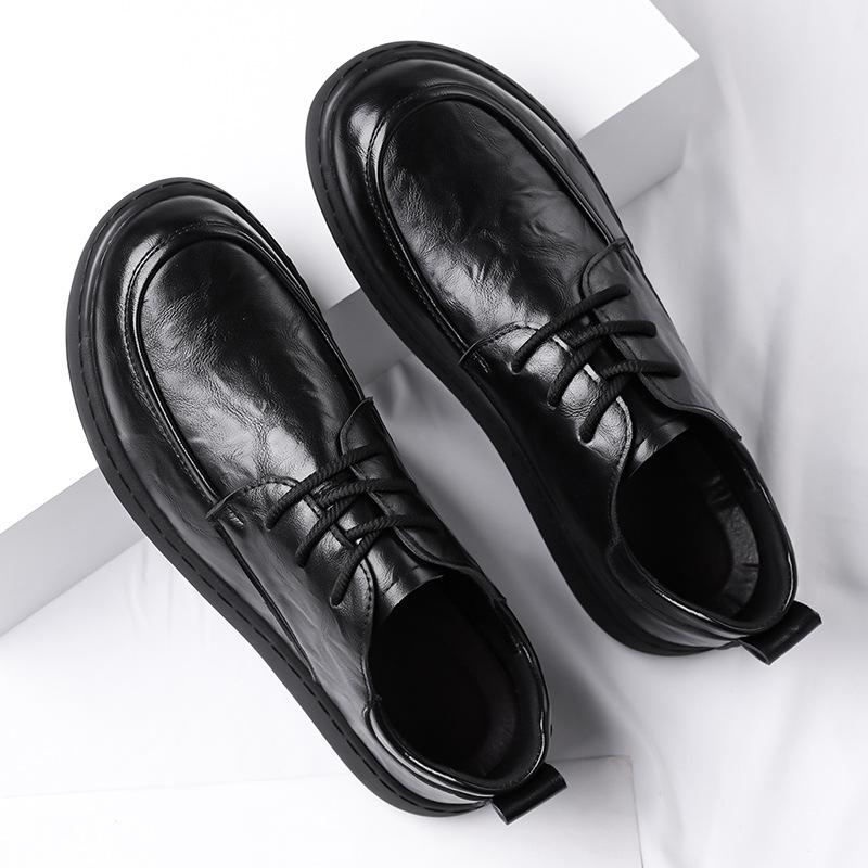 Fashion Big Size Spring New Men's Business Casual Leather Shoes High Quality Soft Soled Shoes for Man Fashion Black Lace Loafers Male