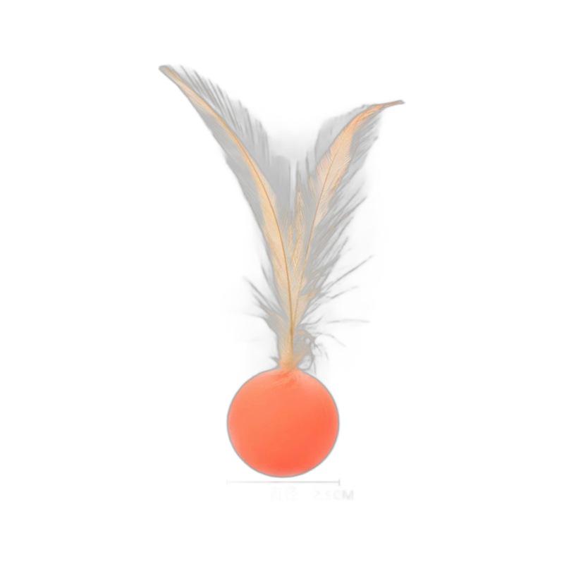 Interactive Elastic Feather Teaser Ball for Cats - Self-Play Bouncy Rebound Toy