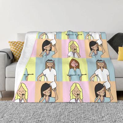 Enfermera En Apuros Collage Blankets Nurse Fuzzy Awesome Breathable Throw Blanket for Coverlet Winter