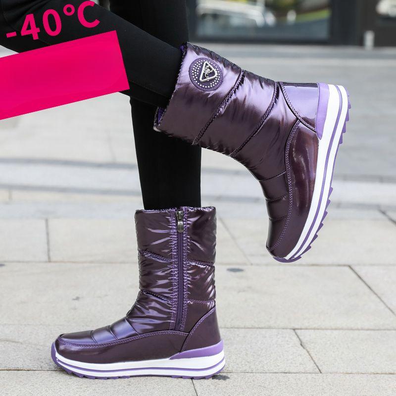 

Теплые зимние бархатные сноубутсы женские бархатные водонепроницаемые и нескользящие хлопковые ботинки утолщенная подошва высокие ботинки 38