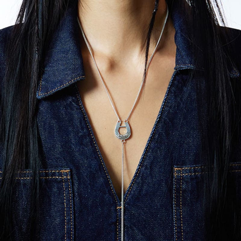 NIMBUS Horseshoe Drop Ball Y Chain Necklace