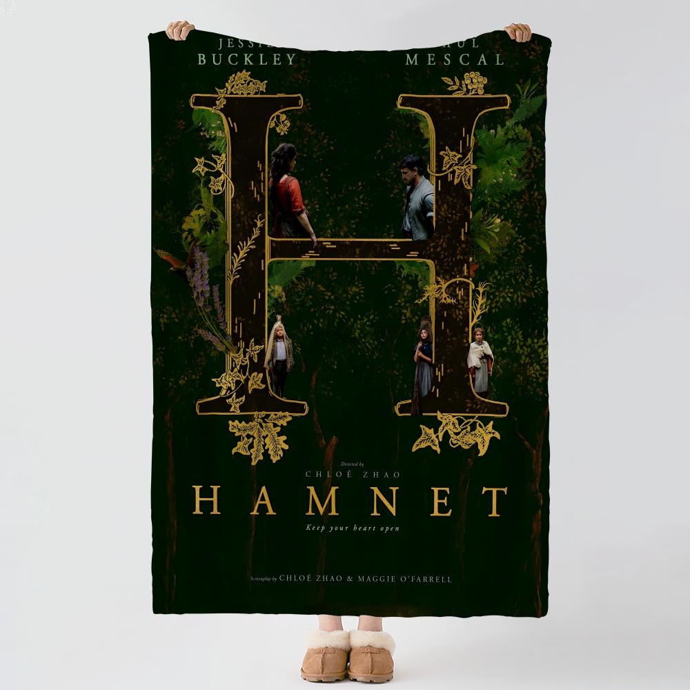 Novel HHamnet Throw Soft Warm Flannel Blanket Multiuse Throw for Bed Sofa Office Air Conditioning Nap Blanket