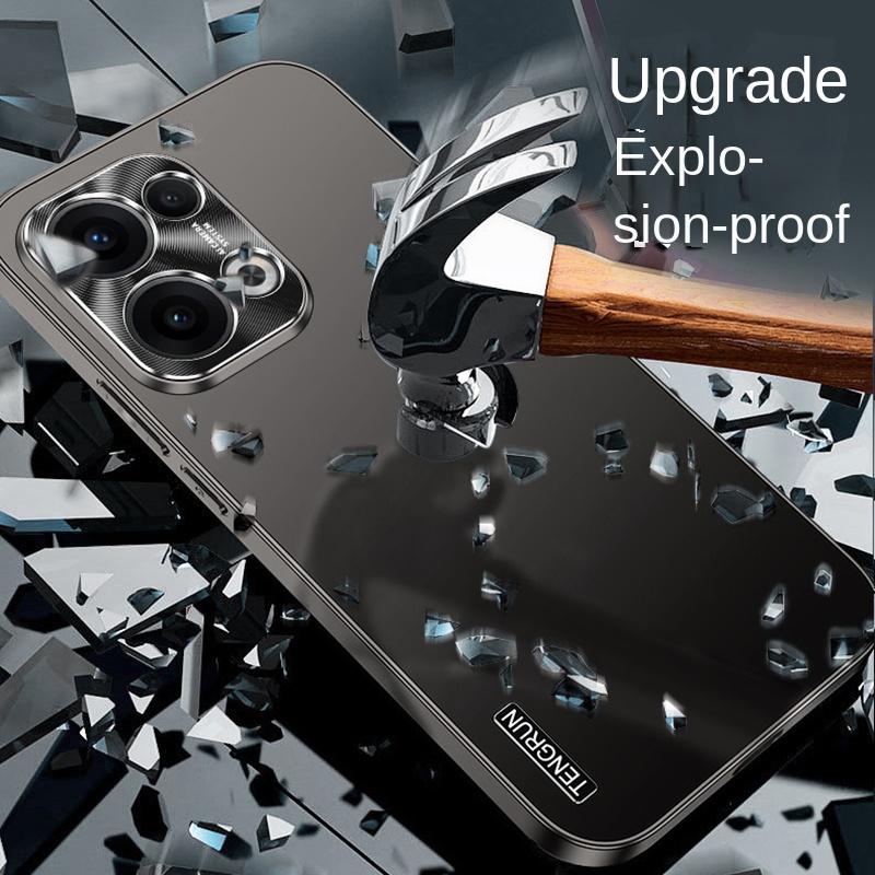 Per OPPO Reno 13 13 Pro Custodia per Telefono con Vernice Metallizzata Opaca Streamer Anti-Caduta Anti-Impronte Digitali con Foro