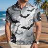 Men's Halloween Print Short Sleeve Casual Shirt