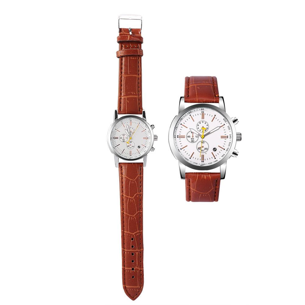 Modische Herren Damen Armbanduhr Analog PU Band Armbanduhr(Braun)