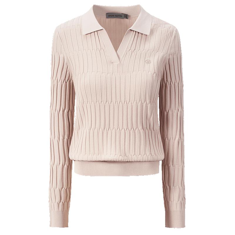 GIOVANNI VALENTINO Women's Long Sleeve POLO Knit Sweater