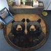 Black Bears Round Area Rug,Carpet Rug for Living Room Bedroom Sofa Playroom Decor,Non-slip Floor Mat