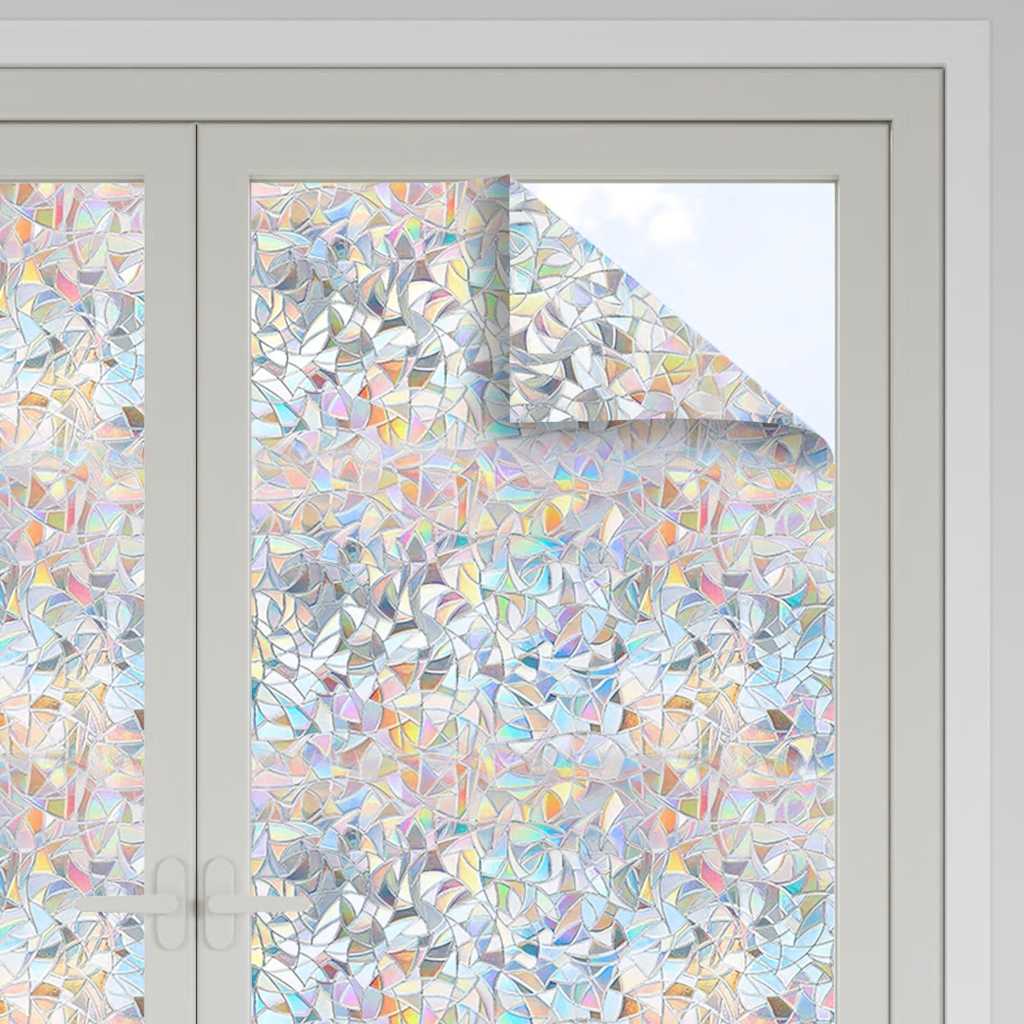 Window Films 5 pcs Matte 3D Rainbow Pattern PVC