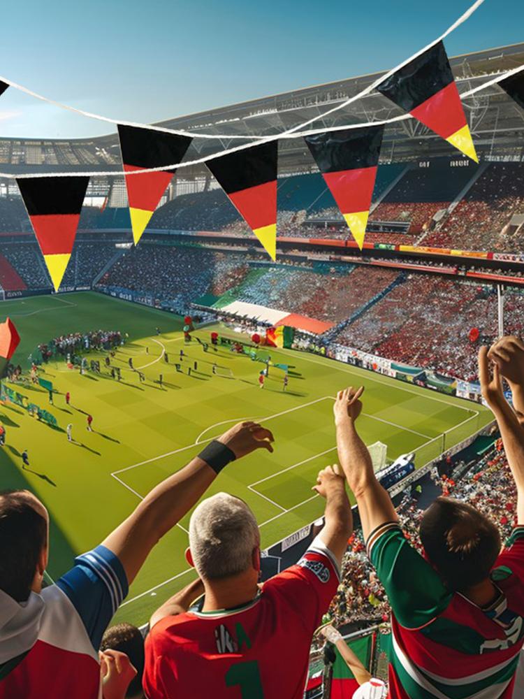10m Germany Bunting Flags Fade-Resistant Germany String Banner German Triangle Banner for Festival Party Holiday