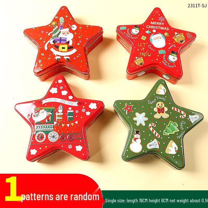 Christmas Gingerbread Man & Santa Claus Tin Cookie and Candy Storage Box