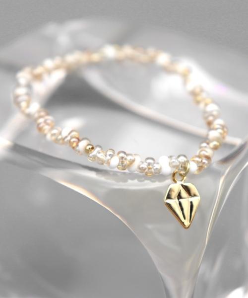 Bonbeau Dia Charm Point Peanut Beads Bracelet