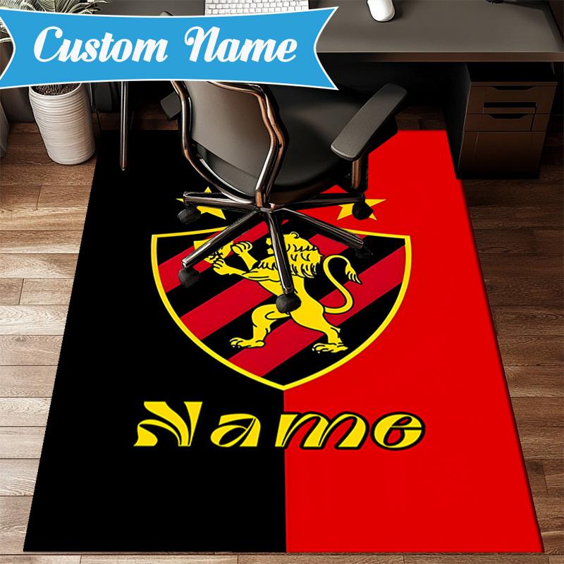 Custom Name Recife Lion Crest Flag Rug Game Carpet, Floor Mat for Bedroom Living Room Entryway Rug, Home Decor Idea Gift for Christmas birthday