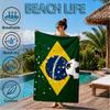 Brasilien Kunstwerk Gedrucktes Mikrofaser Strandtuch, Weich und Saugfähig, Schnelltrocknend, Ideal für Sommerreisen, Strand-Essentials, Schwimmbad