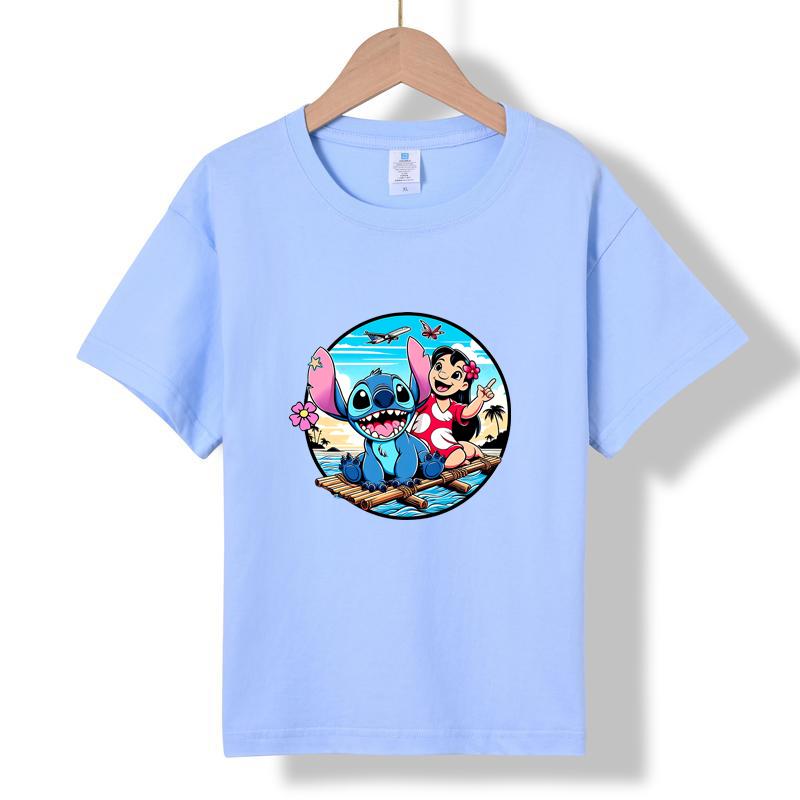 MC-47 MINISO 2026 Summer New Printed Cotton Round Neck T-shirt for Children Aged 1-16, Boys and Girls