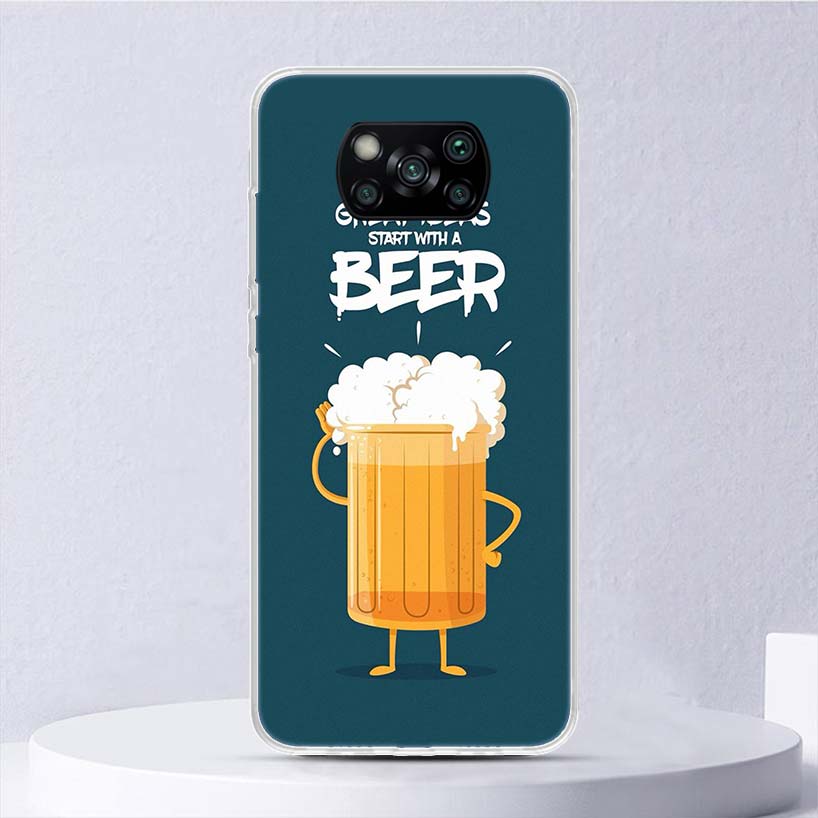 World Beers Alcohol Summer Bubble Soft Case For Xiaomi Poco X7 X6 X5 X4 X3 Nfc F6 F5 Pro Phone Cover F4 Gt F3 F2 F1 M5S M4 M3 M5