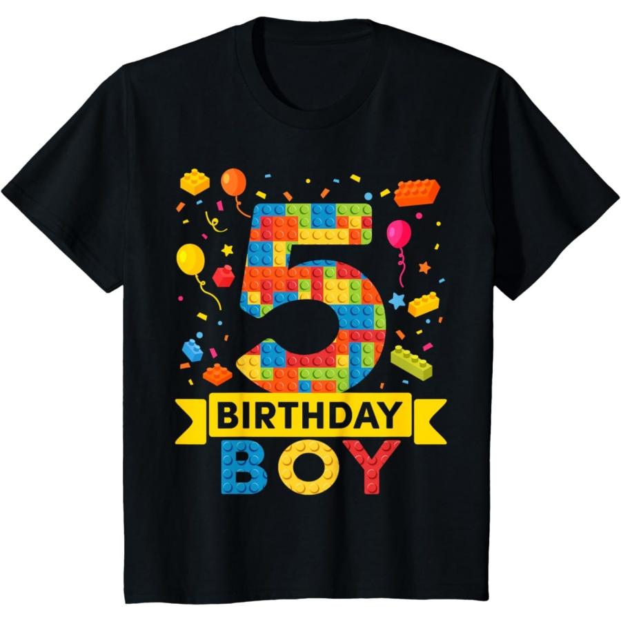 

Детская футболка на 5-летие для мальчика с конструктором XXXXXL чёрный