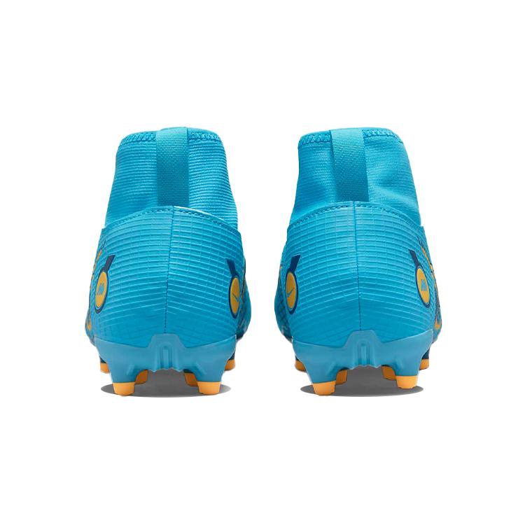 Nike Mercurial Superfly 8 Slip Resistant Cushioning Abrasion Resistant Mid top Kids' Soccer Shoes Blue Kids' DJ2854-484