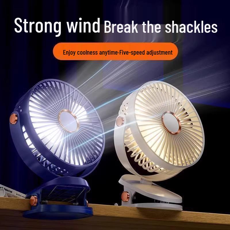 Silent Rechargeable Clip-On Fan for Dorms - Long Battery Life, Desktop & Wall Mountable