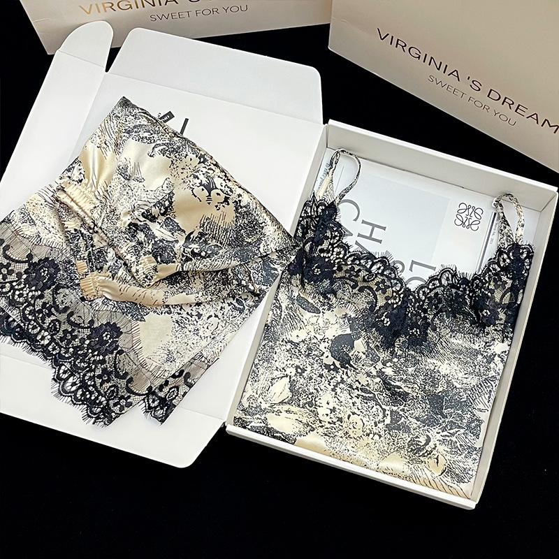 

Летние Сладкие Нежные Кружевные Шорты на Подтяжках Сексуальная Пижама Женская Прохладная Тонкая Можно Носить На Улице XL