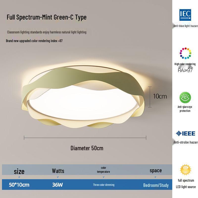 Modern Minimalist LED Ceiling Light for Master Bedroom - French Cream Style
