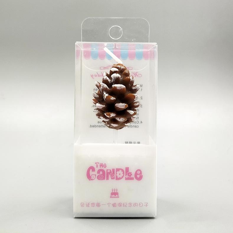 New Creative Christmas Pine Cone Styling Christmas Candle Christmas Party Cake Decoration Birthday Candle