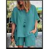 Loose Short Sleeve Two-Piece Set Spring Summer Fashion Elegant Cross-Border Short Pants Outfit Women's Skirt Ensemble