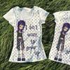 2KWEIRD Japanische Retro Subkultur Cartoon Print T-Shirts Sommer Harajuku Gepunktete Kurzarm-Tees Damen Punk Hottie Slim-Fit Tops